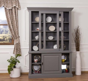 Bufet dining Provance din lemn masiv cu 4 usi culisante 141 cm - Img 3