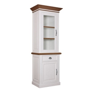 Bufet ingust cu vitrina Harmony Oak 2 usi si 1 sertar - Img 2