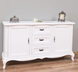 Bufet Shabby Provance 2 usi si 3 sertare lemn masiv 158 cm - Img 5