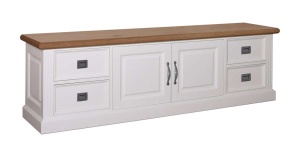 Comoda TV Harmony Oak 2 usi si 4 sertare, 200 cm