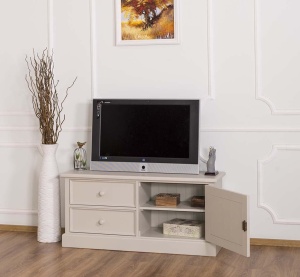 Comoda TV Provance cu 1 usa si 2 sertare lemn masiv 120 cm - Img 2