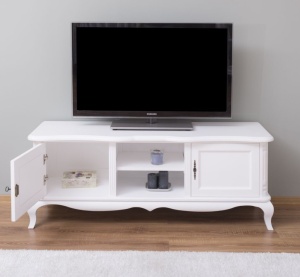 Comoda TV Shabby Provance cu 2 usi lemn masiv - Img 5