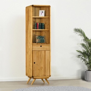 Corp de biblioteca Skandi cu 1 usa si 1 sertar din Lemn masiv 52 x 40 x 200 cm