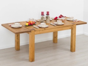 Masa cu 2 extensii Heritage din lemn masiv, nuanta naturala 140/220 x 90 cm