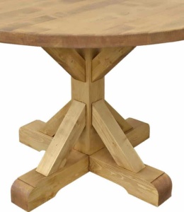 Masa rotunda Etnika din lemn masiv, model delta, 120 x 76 cm - Img 3