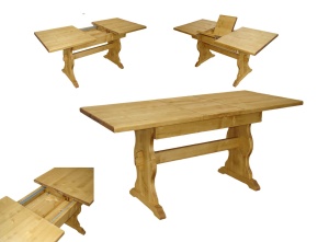Masa rustica extensibila Etnika din lemn masiv, 140 / 180 cm - Img 5