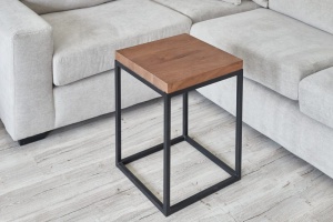 Masuta Dakar lemn masiv stejar + metal negru 40 x 40 x 54 cm - Img 3