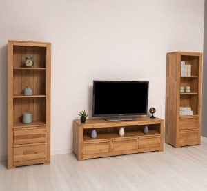 Set mobila living Indiana din lemn masiv stejar cu 3 piese - Img 2