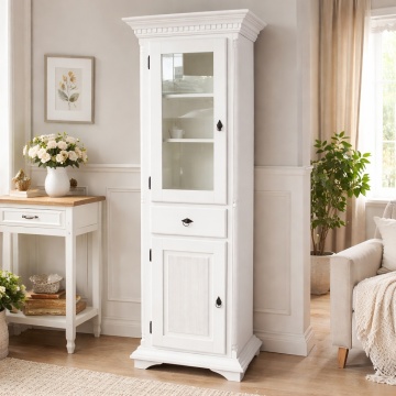 Set mobila living Napoli alb din lemn masiv cu 5 piese mobilier - Img 6