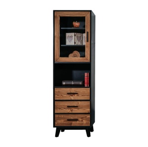 Set mobila living Nouvelle din 5 piese, lemn masiv si mdf negru - Img 3