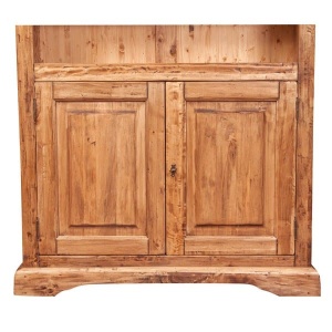 Biblioteca Artisan cu 2 usi natur antichizat, lemn masiv tei, 108 cm - Img 4