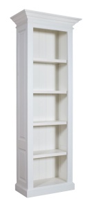 Biblioteca ingusta Harmony alba, din lemn masiv 76 cm - Img 2