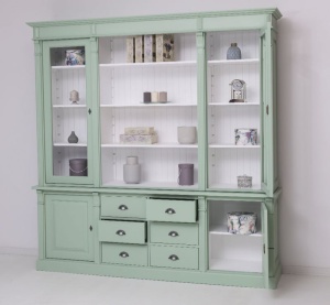 Biblioteca Provance model Majestic lemn masiv, finisaj dublu color 223 cm - Img 2