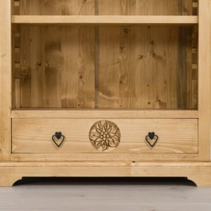 Biblioteca Rustic Carpatin cu 4 polite reglabile lemn masiv - Img 2