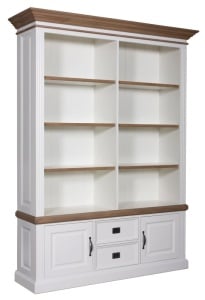 Biblioteca Stejar Harmony din 4 corpuri lemn masiv + mdf, 326 x 38/48 x 220 cm - Img 3