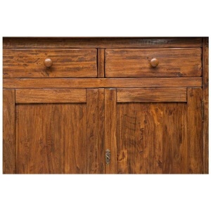 Bufet cu vitrina Artisan nuc antichizat, 4 usi si 2 sertare, lemn masiv tei - Img 5