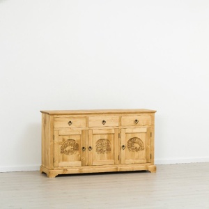 Bufet Rustic Carpatin cu 3 usi si 3 sertare lemn masiv - Img 6