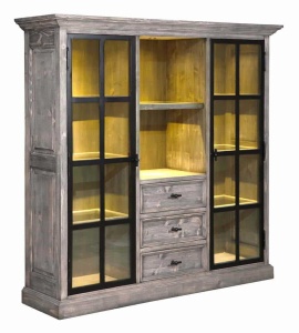 Corp Vitrina Woodcraft cu 2 usi si 3 sertare - Img 3