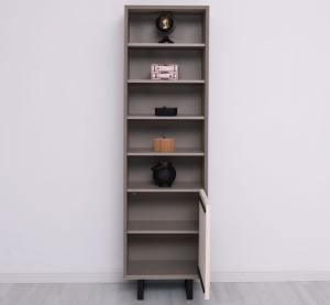 Etajera living Piannova cu 1 usa si 4 rafturi, lemn masiv + mdf - Img 5