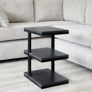 Masuta suport Scala lemn masiv stejar negru + metal negru