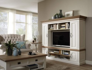 Mobilier cu spatiu TV Harmony Oak cu 4 usi, 210 x 46 x 170
