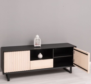 Set living Piannova cu 6 piese din lemn masiv + mdf negru, personalizabil - Img 7