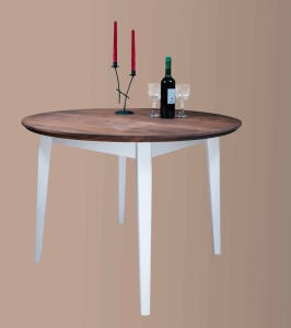 Set mobila dining Nouvelle din 3 piese, lemn masiv si mdf alb - Img 4