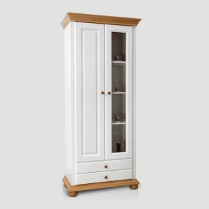 Set mobila living Bella Moon din lemn masiv, 5 piese, alb unt /miere - Img 2