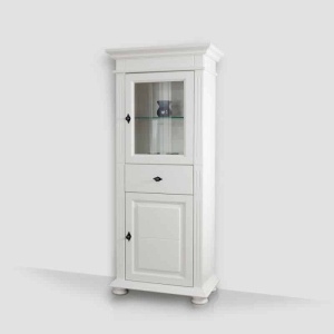 Set mobila living Perla lemn masiv alb unt, 3 piese, config. 08 - Img 3