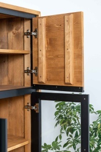 Set mobilier living Ethiopia cu 3 piese din lemn masiv cu accente loft - Img 12