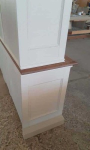 Biblioteca Artisan cu 4 usi din lemn masiv tei alb si natur antichizat, 230 cm - Img 4