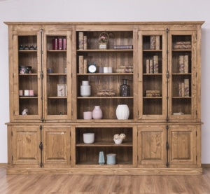 Biblioteca Grand Provance din lemn masiv, 300 x 50 x 228 cm