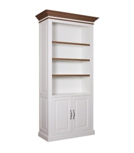 Biblioteca Harmony Oak cu 2 usi lemn masiv, 110 cm