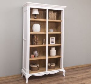 Biblioteca living Shabby Provance lemn masiv, 112 cm