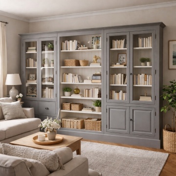Biblioteca Provance cu vitrina, 3 corpuri mobilier din lemn masiv