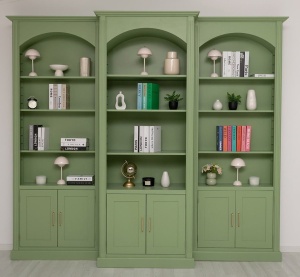Biblioteca Provance Stil Trio lemn masiv, 296 x 30/50 x 250 cm