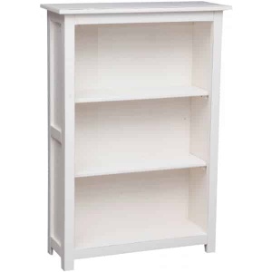 Biblioteca / Raft Artisan lemn masiv tei, alb antichizat