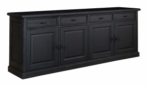 Biblioteca Woodcraft cu 4 usi sticla, 4 usi lemn masiv si 4 sertare Carbon Black - Img 3