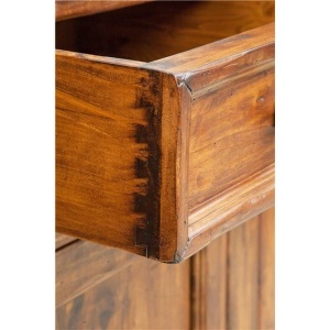 Bufet Artisan cu 4 usi si 4 sertare, nuc antichizat, lemn masiv tei, 202 cm - Img 5