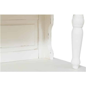 Bufet cu vitrina Artisan alb antichizat, 4 usi si 2 sertare lemn masiv tei - Img 6