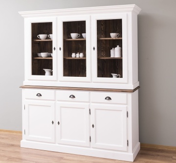 Bufet cu vitrina Provance 6 usi si 3 sertare lemn masiv 178 cm - Img 3
