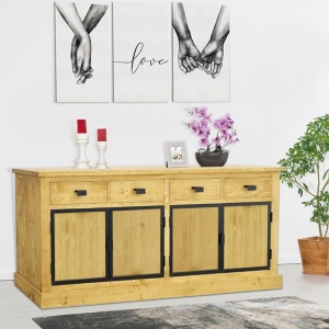 Bufet IronWood cu 4 usi si 4 sertare lemn masiv