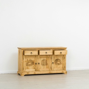Bufet Rustic Carpatin cu 3 usi si 3 sertare lemn masiv - Img 3