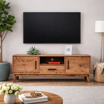 Comoda TV living Nouvelle cu 2 usi si 1 sertar lemn masiv
