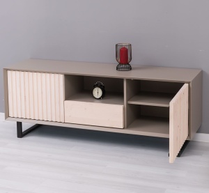 Comoda TV living Piannova cu 2 usi si 1 sertar, lemn masiv + mdf - Img 5