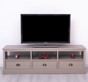 Comoda TV Provance cu 3 sertare din lemn masiv 180 cm
