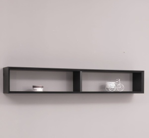Etajera de perete living Piannova mdf vopsit negru, 150 x 20 x 25 cm