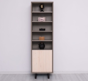 Etajera living Piannova cu 1 usa si 4 rafturi, lemn masiv + mdf - Img 2