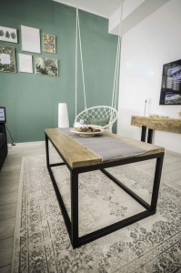 Măsuță de cafea Chania din lemn masiv pin, 100 x 40 x 60 cm - Img 4