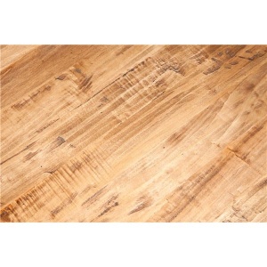 Masuta de living Artisan lemn masiv tei, alb + natur antichizat, 70 cm - Img 5